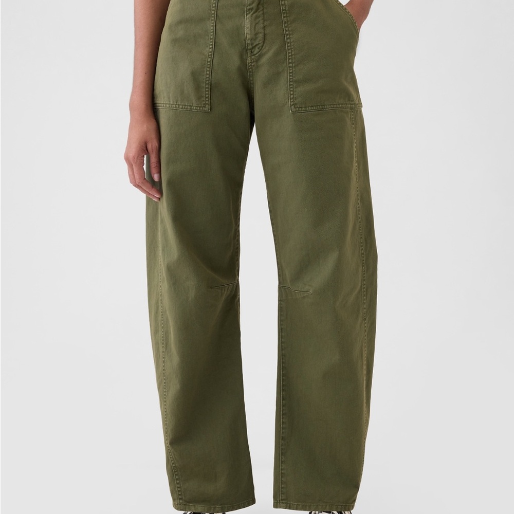 Mid Rise Barrel Pants